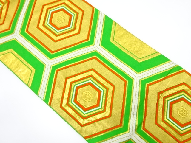 JAPANESE KIMONO / ANTIQUE FUKURO OBI / SILK / WOVEN KIKKO